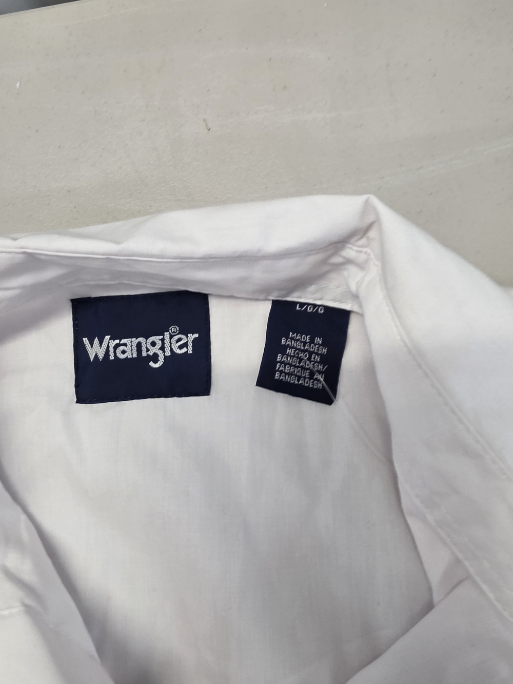 Wrangler White Classic Fit Pearl Snap Shirt Men's Size Large NWT - Picture 4 of 7